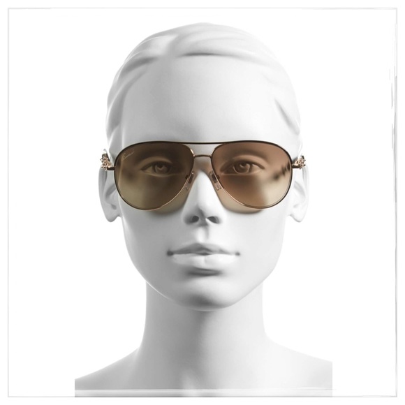 Gucci Rose Gold Marina Chain Aviators & Crystals - Picture 8 of 8